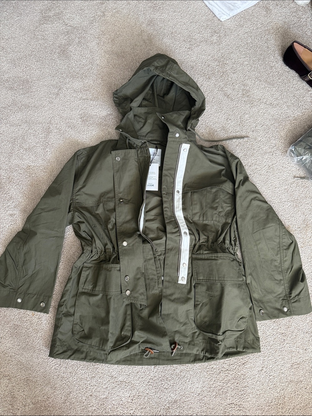 Olive Green Hooded Anorak Jacket